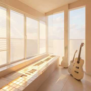 Sunlit Piano Porch